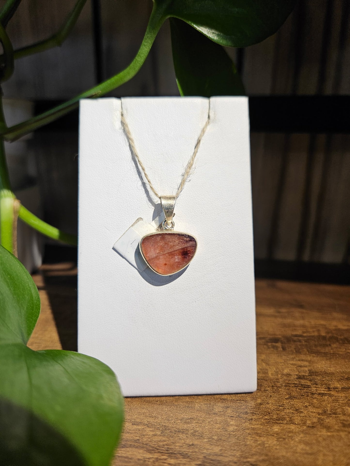 Pink Tourmaline Slice Pendant