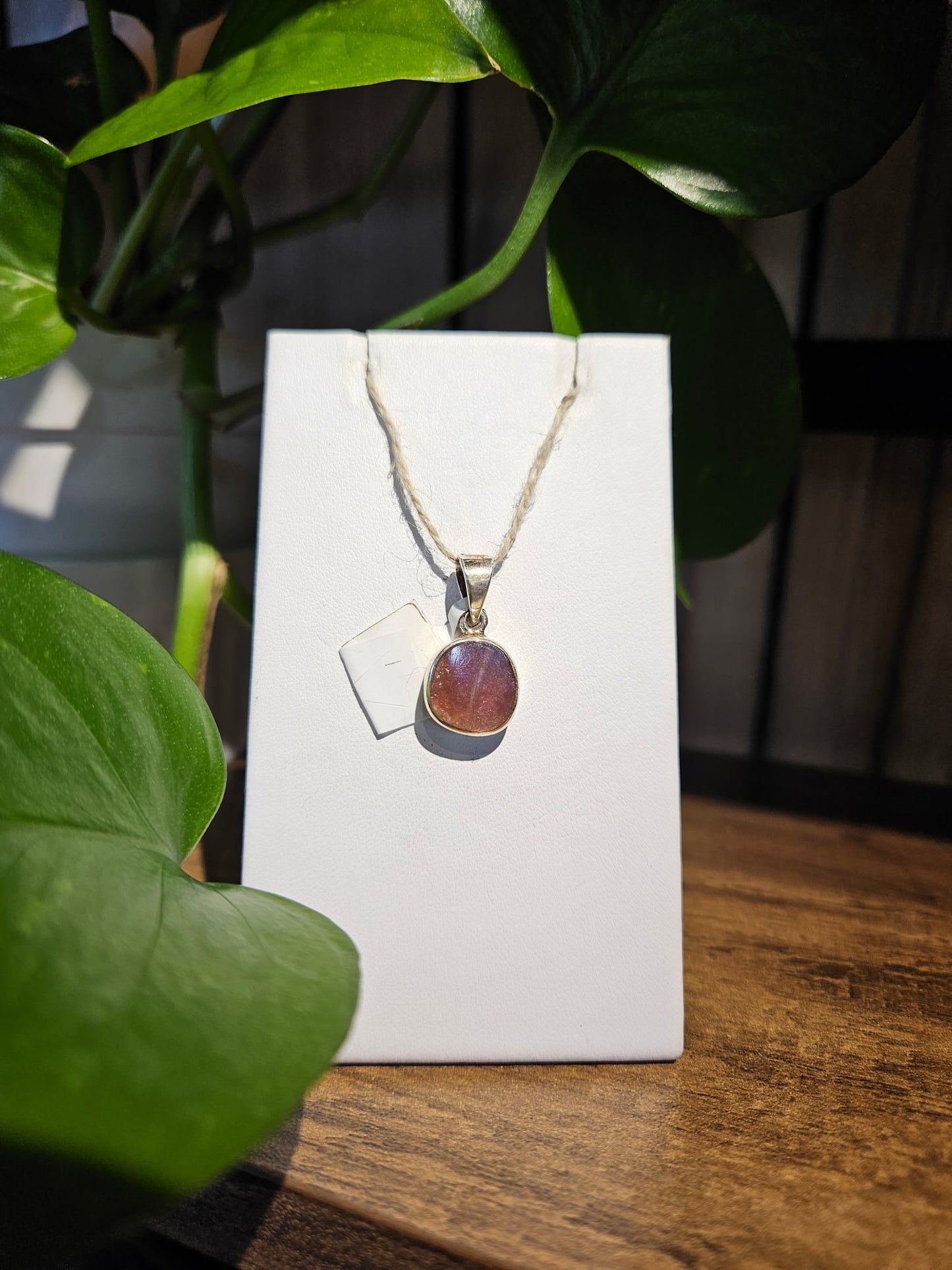 Pink Tourmaline Slice Pendant