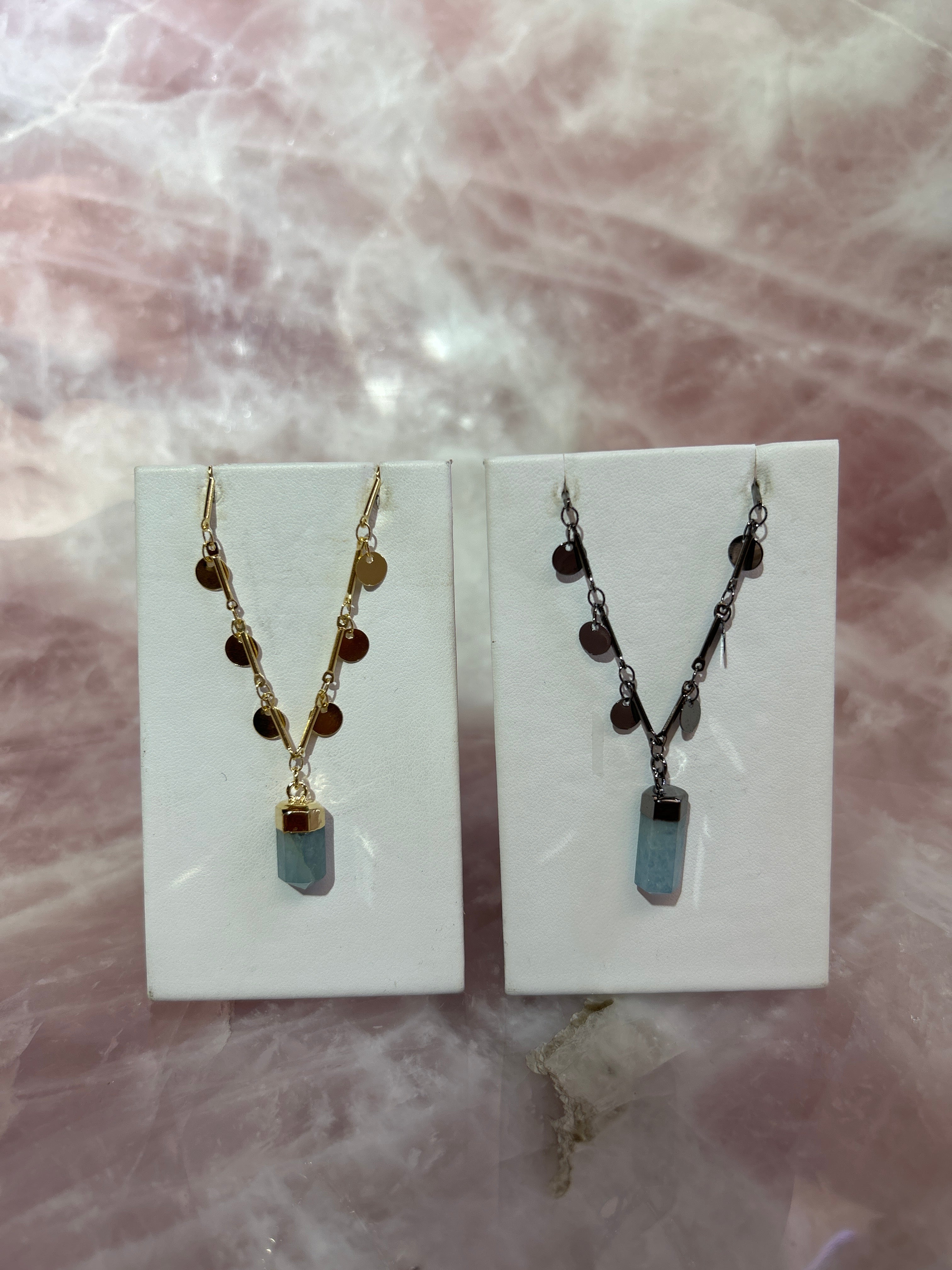 Aquamarine Point Plated Necklace Mountain Mineral Market