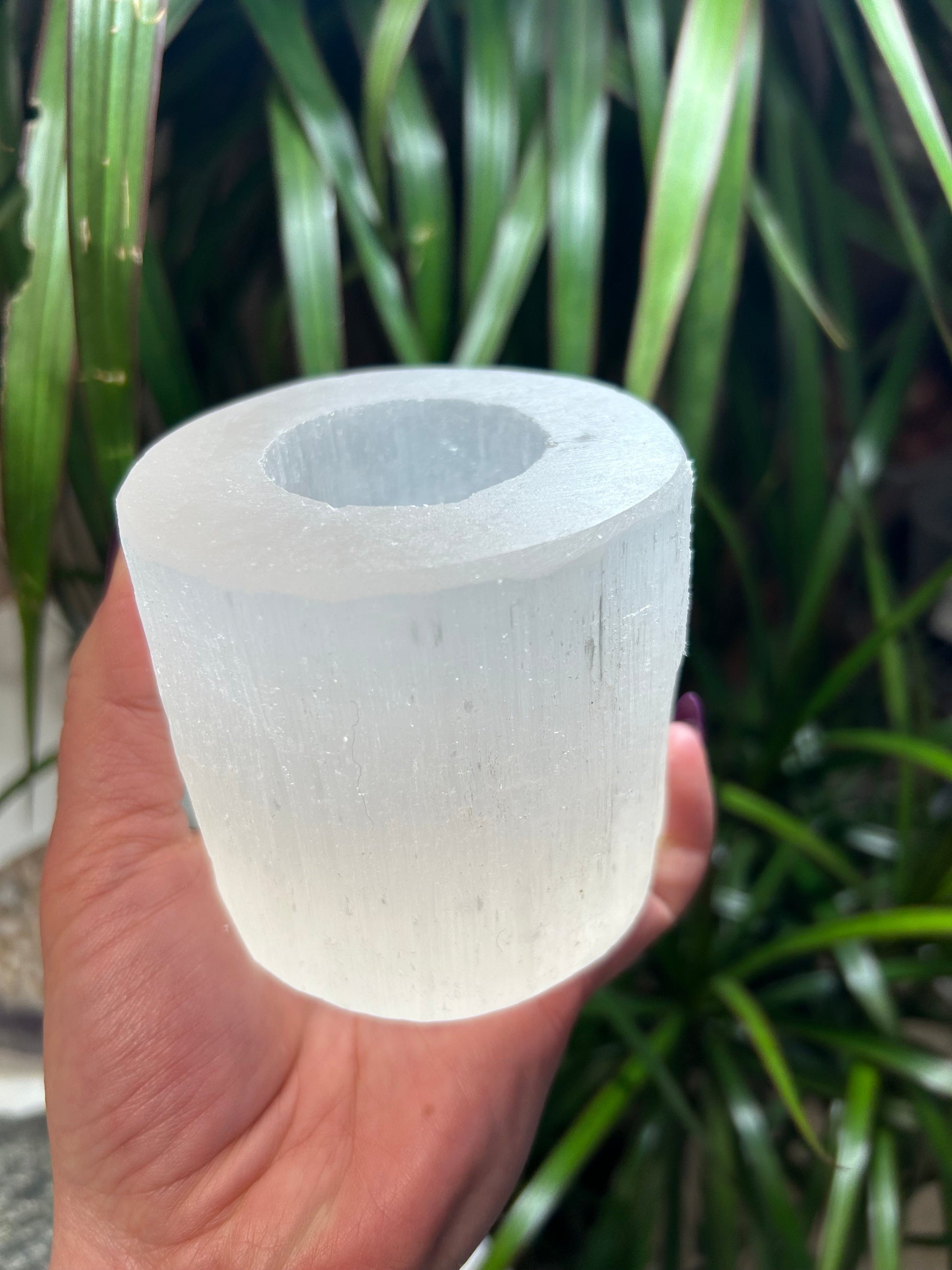 Selenite Candle Holder Mountain Mineral Market