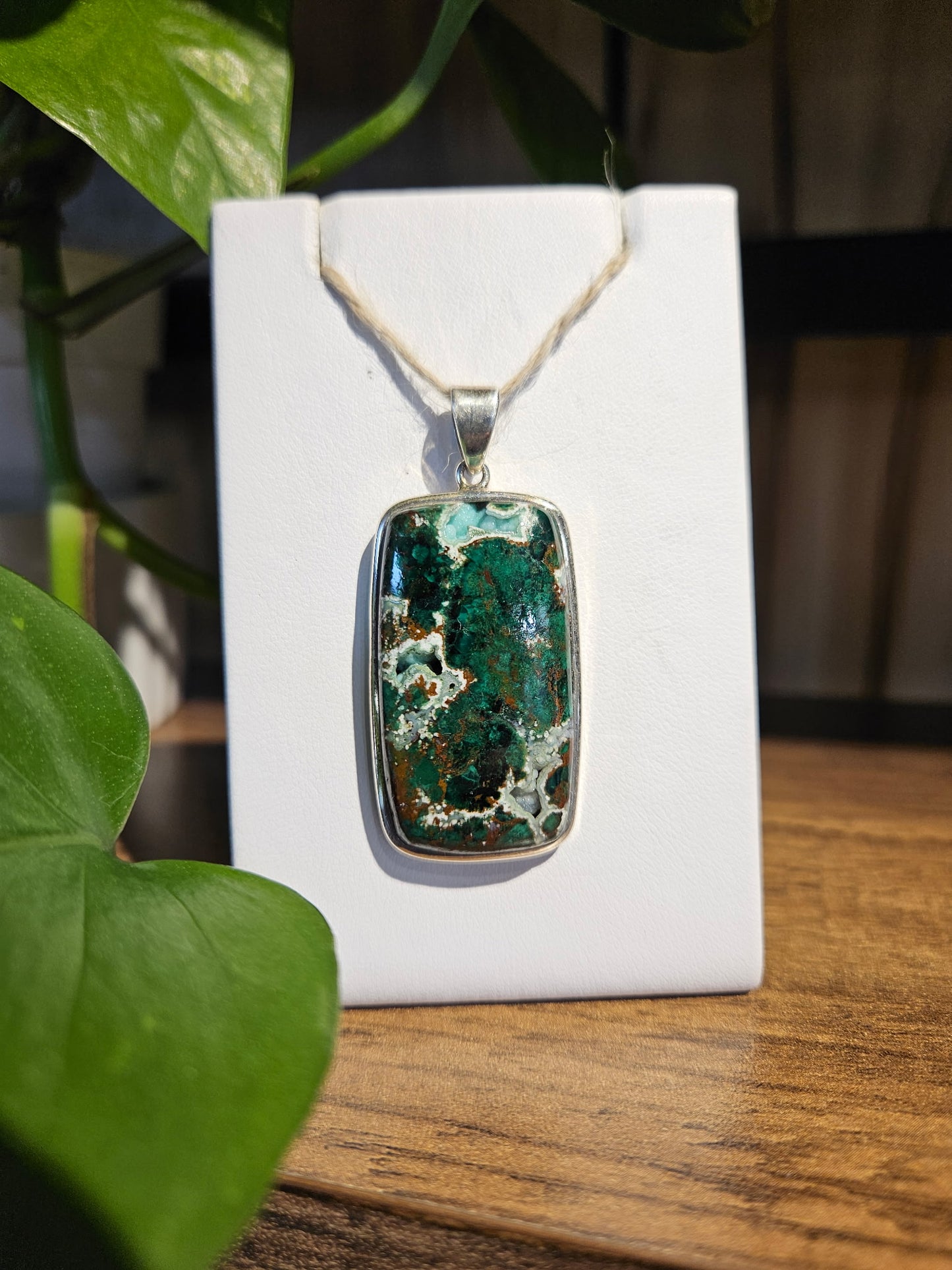 Malachite and Gem Silica Pendant