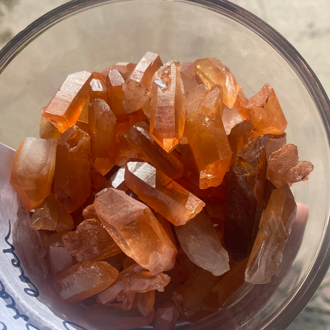 Tangerine Quartz small Mountain Mineral Market