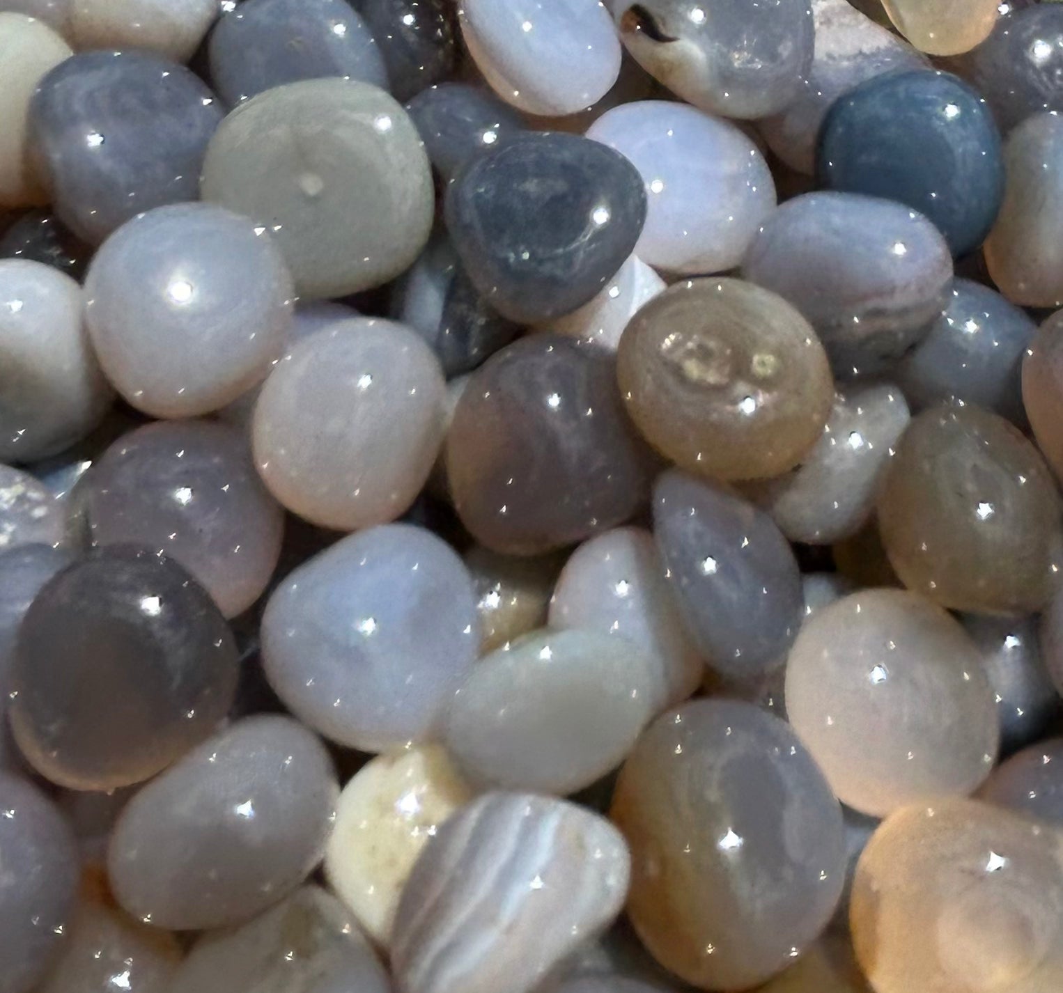 Blue Agate Tumbles Small Mountain Mineral Market