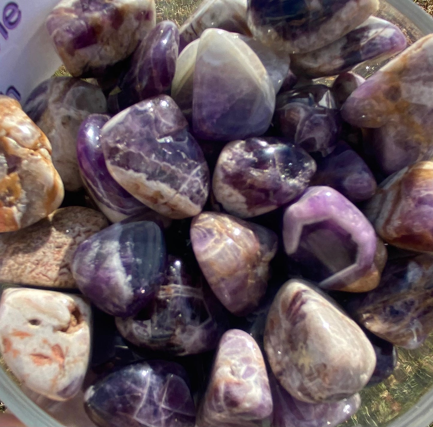 Chevron amethyst tumble stones MMM