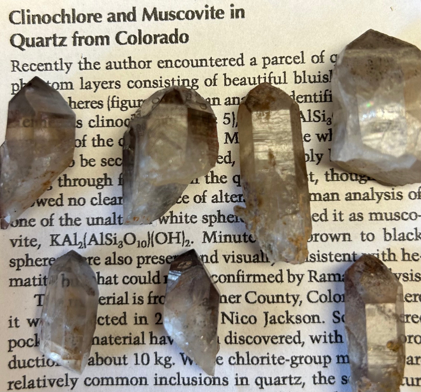 Clinochlore and Muscovite in Quartz Colorado Mountain Mineral Market