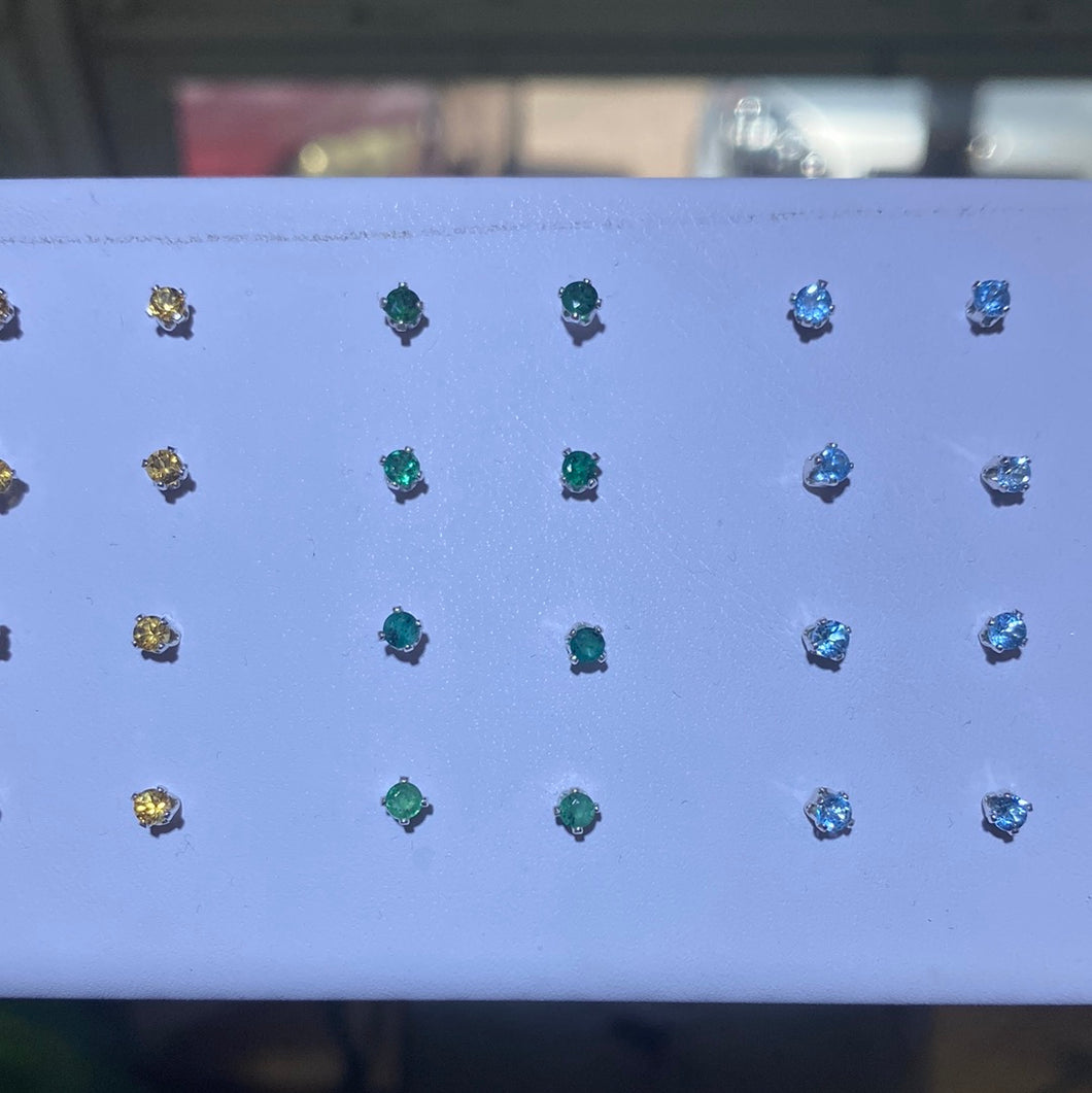 .925 Sterling silver crystal studs
