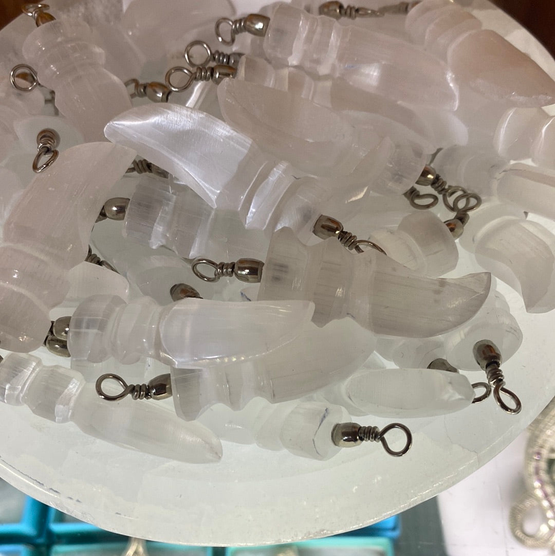 Selenite dagger pendant Mountain Mineral Market