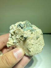 Cargar imagen en el visor de la galería, Aquamarine &amp; Phenakite on Etched Microcline

