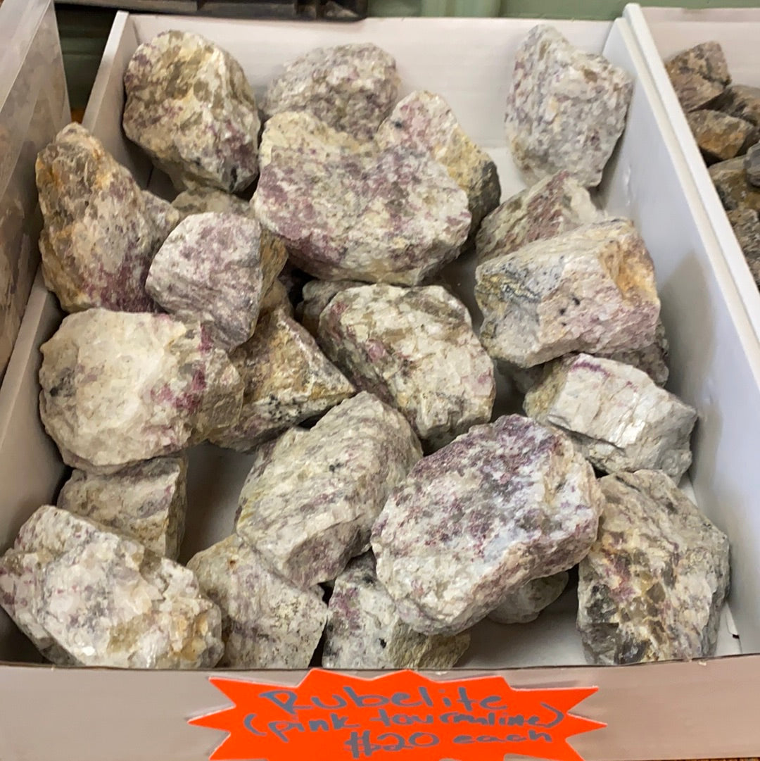 Rubelite (Pink Tourmaline) Rough MMM