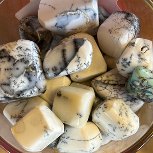 Dendritic opal tumble stones