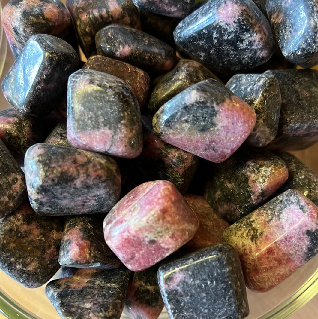 Rhodonite tumble stones