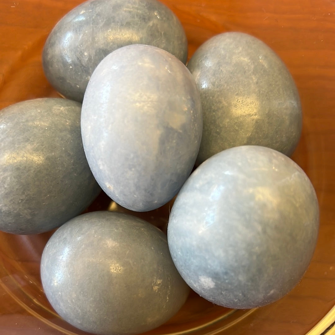 Blue calcite eggs MMM