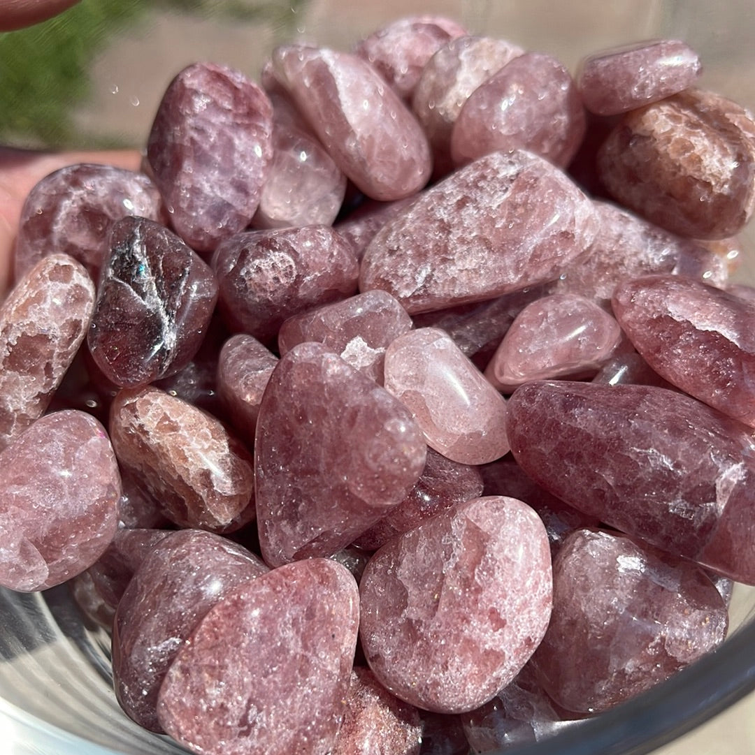 Strawberry Quartz Tumbled Stone Mountain Mineral Market